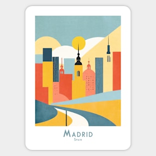 Spain Abstract Madrid Skyline Sticker